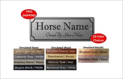 3″ x 8″ Heavy Duty Horse Stall Name Plate, Horse & Owner Name- FREE SHIPPING