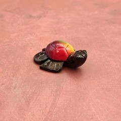 Painted Marble Stone Black Sea Turtle (1 stone figure approx. 2+ inches)