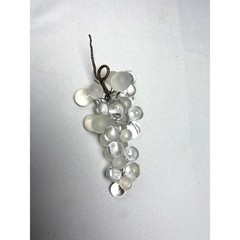 Vintage Heavy Acrylic Grape Cluster Clear and Frosted Lucite Style NO LEAVES