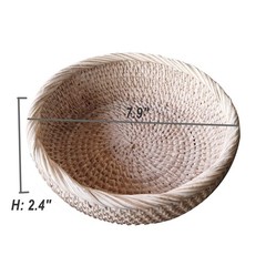 Wash White Round Rattan Bowl Basket,White Decorative Handmade Wicker Key Hold…