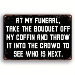 Vintage Metal Sign Fun Next In Line Aluminum Sign 8×12 Funny Decor
