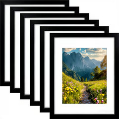 6 Pack Picture Frames Set Engineered Wood Gallery Wall Frame Set with Plexiglass