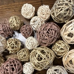 Assorted Multi-Color Wicker Decorative Balls Set Gold White Beige Brown