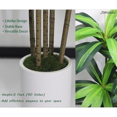 Artificial Dracaena Tree Indoor Floor Plant Realistic Faux Tree Decor Easy Care
