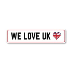 We LOVE UK Metal Sign