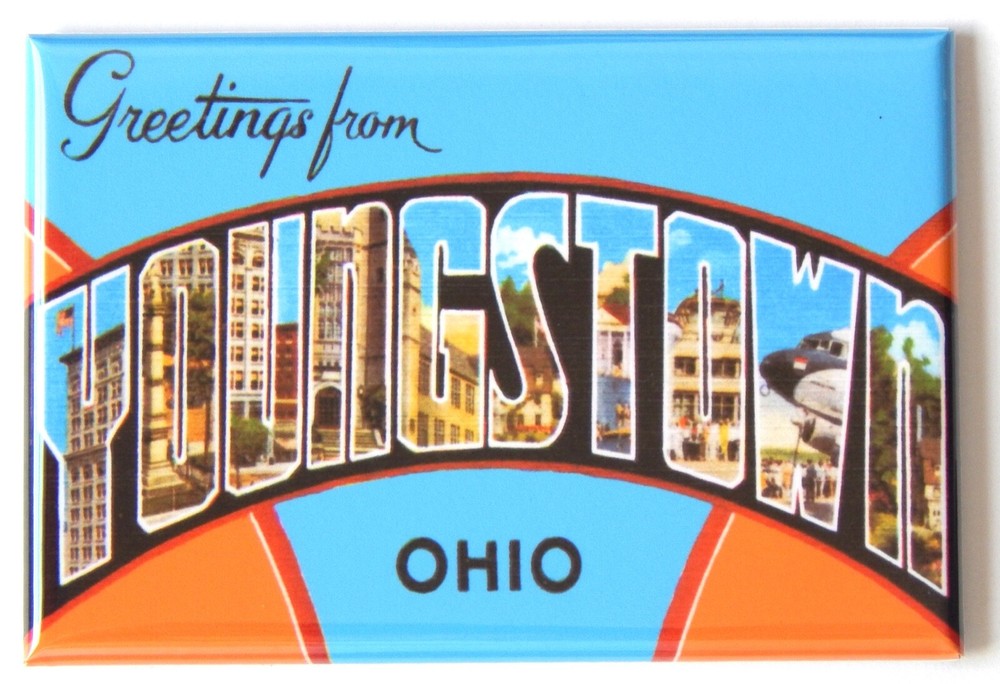 Greetings from Youngstown Ohio FRIDGE MAGNET travel souvenir «style C»