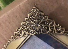 Mini 5 x 4 in. Metal Photo Frame Antiqued Bronze with Ornate Scrollwork Corners