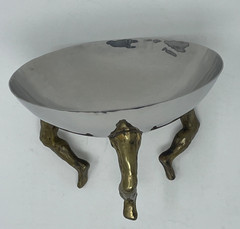 Michael Arams Three Footed Leg Bowl Stainless Steel Bronze Legs