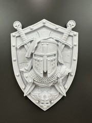 Medieval Templar Knight Shield Wall Decor Crusader Armor Plaque Castle Art 9x7x3