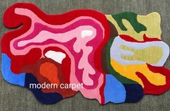 Irregular Amoeba Shaped Rug Handmade 100% Woolen Hand Tufted For Home Decoration