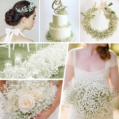 20Pcs Baby Breath Artificial Flowers Fake Babys Breath Gypsophila Flower White