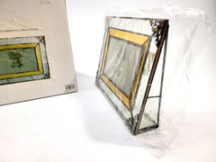 New Amber Vintage Horizontal Photo Frame Stained Glass 4″ X 6″ (PF003)