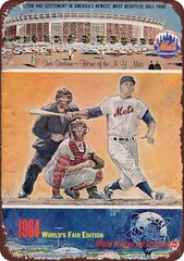1964 New York Mets Scorecard Vintage look reproduction metal sign 8 x 12