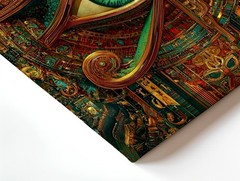 Wall Art Egyptian Eye of Horus Steampunk Canvas Print Poster Gold Teal Decor