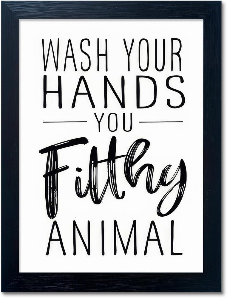 Bathroom Quotes Wall Decor, Black and White Bathroom Wall Art, Toilet Decor Sign