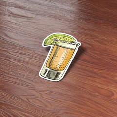 Lime & Tequila Sticker – Mini Drink Decal for Water Bottle & Laptop