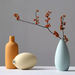 6.7 In. Multi-Colored Ceramic Vase (Set of 3) Minimalist Flower Vase for Rustic