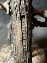 Cast Metal Brass or Bronze Art Sculpture Statue of a Bird in Tree Nouveau Style