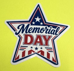 3 inch Memorial Day Patriotic Star Sticker Red White Blue USA Vinyl Decal
