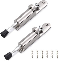 2 Pack Kickdown Door Stop, Stainless Steel Easy Step Door Stopper Spring Loaded