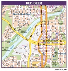 RED DEER ALBERTA CANADA MAP CA GLOSSY POSTER PICTURE PHOTO PRINT BANNER 10212