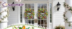 Summer Spring Wreaths for Front Door 26 Inch, Tulip Spring Summer Wreath with
