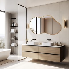Irregular Wall Mirror – Wall Mirrors Decorative 20″x36″ Gold Asymmetrical Mir…
