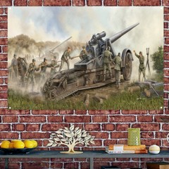 German 17cm Cannon 18 Heavy Gun Wall Art Print Flag Military Art Poster Banner