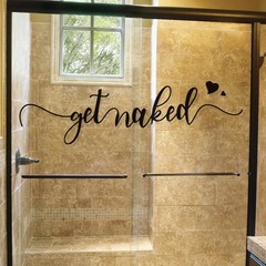 Naked Bathroom Decals,Funny Wall Sticker Decor,Letter Print Minimalism Wall A…