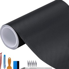 3D Black Carbon Fiber Vinyl Wrap Roll with Air Release – Outdoor Rated for Au…