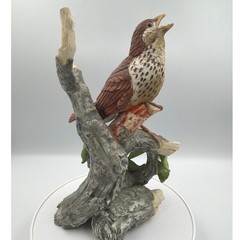 Vintage Andrea by Sadek Wood Thrush Bird Figurine 8405 Porcelain Hand Painted