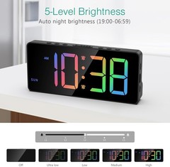 Alarm Clock for Bedroom 7 In Large Display Digital Clock with Dual Alarms&US