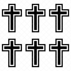 Set of 6 – Christian Cross Vinyl Decals | Christian Cross Stickers