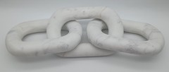 Vintage Natural White Marble Chain Links Home Decor 3 Links Together Heavy