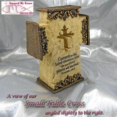 Small TABLE CROSS with YOUR CHOICE of BIBLE QUOTES! – NEW!