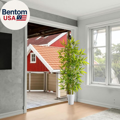 Artificial Bamboo Tree, 6Ft Tall Fake Bamboo Plant with White Planter, Faux Tree
