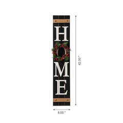 42 In. H Wooden Home Porch Sign with 3 Changable Wreathes (Spring/Fall/Christmas