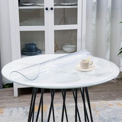 Aimergro 60 Inch Round Clear Plastic Dining Room Tablecloth Protector Vinyl Pvc