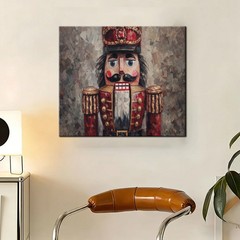 Nutcracker Canvas Painting 2D Flat Frameless Wall Art for Home Office Decor
