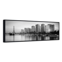 Framed Canvas Prints Artwork Picture Photo Black and White Paris Cityscape Gray