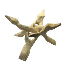Wooden Tripod Stand 6″ – ( Natural Smooth Finish) SMALL Wood Stand. Hand Carved