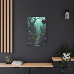 Gothic Poison Garden Path Canvas Wall Art Dark Fantasy Skull Rose Decor