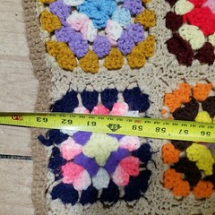 Granny Square Roseanne Afghan Throw Blanket 63″x44” Hand Made Multicolor Crochet