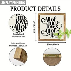 All of Me Loves All of You Calligraphy Wood Sign Romantic Home Hanging Decor