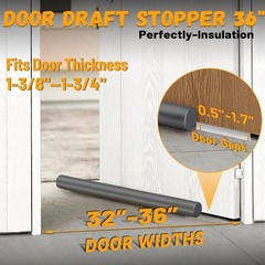 Large Door Draft Blocker 36″ Grey Bottom Door Draft Stoppers for Bottom Weath…