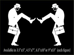 Silly Walks Man Decal Mirrored Image Set Monty Python window funny vinyl sticker
