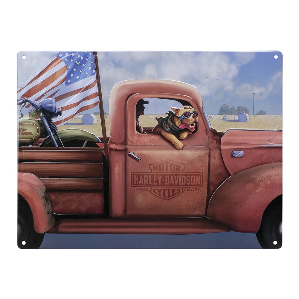 Harley-Davidson Embossed Tin Sign, Joyride Dog, 15.75 x 12 inches HDL-15554