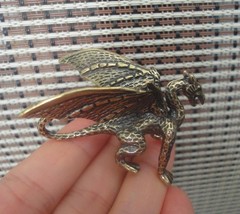 Vintage Style Solid Brass Copper Flying Dragon Statue For Home Garden Decor
