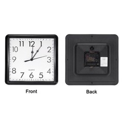9×9 Inch Wall Clock Quartz Battery Operated Silent Square Wall Clocks Black