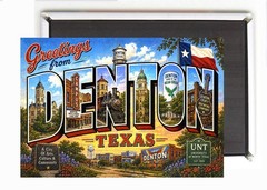 Greetings from Denton Texas FRIDGE MAGNET travel souvenir